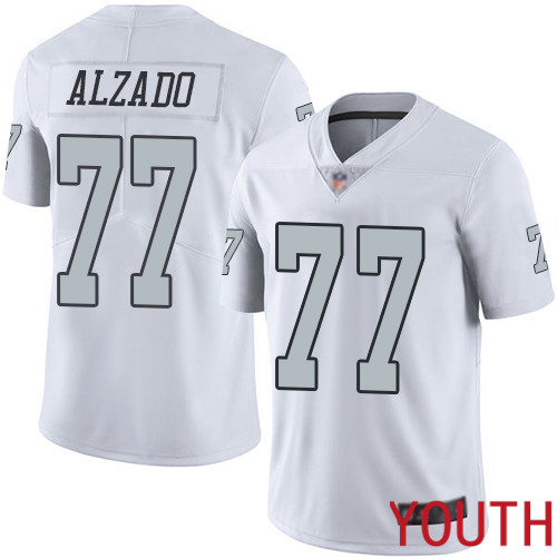 Oakland Raiders Limited White Youth Lyle Alzado Jersey NFL Football #77 Rush Vapor Untouchable Jersey->youth nfl jersey->Youth Jersey